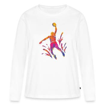 Basketteur Coloré Paint Slam Dunk Sports - T-shirt manches longues Premium bio Femme - blanc - Devant - Julia (174cm)
