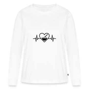 Confiseur Fouet Bol Coeur - T-shirt manches longues Premium bio Femme - blanc - Devant - Julia (174cm)