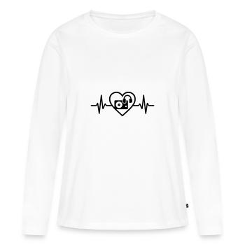 Herz DJ Turntable Casque - T-shirt manches longues Premium bio Femme - blanc - Devant - Julia (174cm)