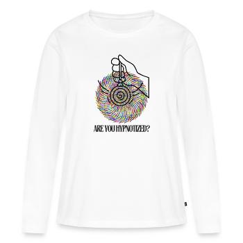 Êtes-vous hypnotisé ? Êtes-vous hypnotisé ? - T-shirt manches longues Premium bio Femme - blanc - Devant - Julia (174cm)