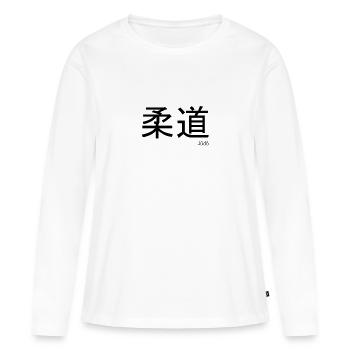 Judo Kanji - T-shirt manches longues Premium bio Femme - blanc - Devant - Julia (174cm)