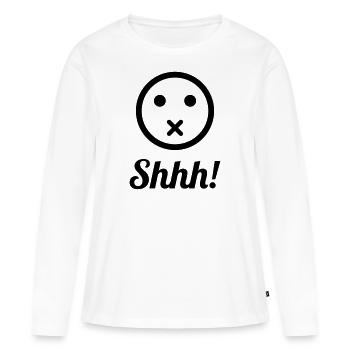 Chut! - T-shirt manches longues Premium bio Femme - blanc - Devant - Julia (174cm)