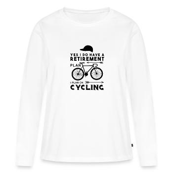 Je joue sur le vélo - T-shirt manches longues Premium bio Femme - blanc - Devant - Julia (174cm)