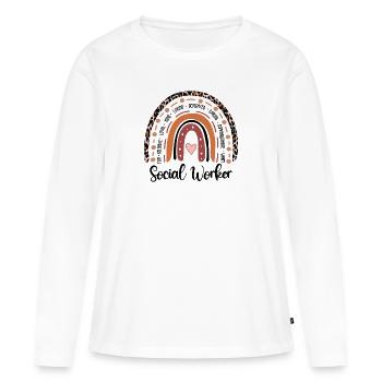 Social Worker - Frauen Premium Bio Langarmshirt - Weiß - Vorne - Julia (174cm)