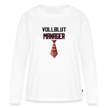 Vollblut Manager - Frauen Premium Bio Langarmshirt - Weiß - Vorne - Julia (174cm)