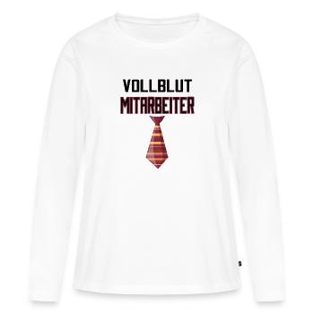 Vollblut Mitarbeiter - Frauen Premium Bio Langarmshirt - Weiß - Vorne - Julia (174cm)