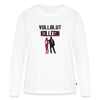 Vollblut Kollegin - Frauen Premium Bio Langarmshirt - Weiß - Vorne - Julia (174cm)