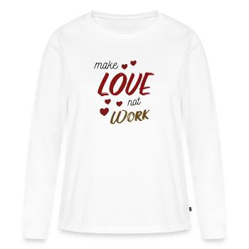 Faire l’amour ne fonctionne pas - T-shirt manches longues Premium bio Femme - blanc - Devant - Julia (174cm)