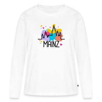 Mainz Mainzer Dom Echt Meenzer Mädche - Frauen Premium Bio Langarmshirt - Weiß - Vorne - Julia (174cm)