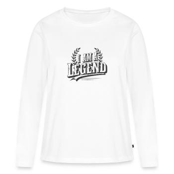 Je suis une légende - T-shirt manches longues Premium bio Femme - blanc - Devant - Julia (174cm)