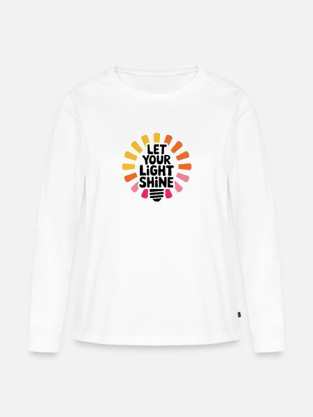 Let Your Light Shine – Leuchtende Glühbirne - Frauen Premium Bio Langarmshirt - Weiß