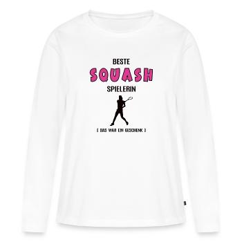 Squash Spielerin Beste Squasherin Geburtstag - Frauen Premium Bio Langarmshirt - Weiß - Vorne - Julia (174cm)
