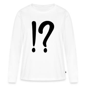 Fragezeichen - Frauen Premium Bio Langarmshirt - Weiß - Vorne - Julia (174cm)