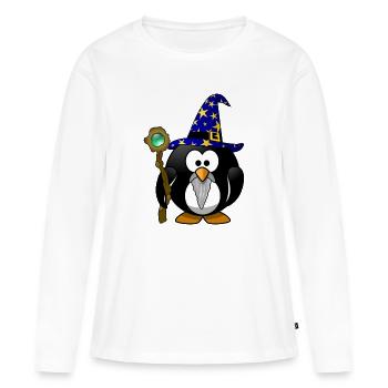 Gandalf Zauberer wars frieden Magie Pinguin star - Frauen Premium Bio Langarmshirt - Weiß - Vorne - Julia (174cm)