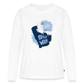 Vaperguy avec mode de vie sauvage - T-shirt manches longues Premium bio Femme - blanc - Devant - Julia (174cm)