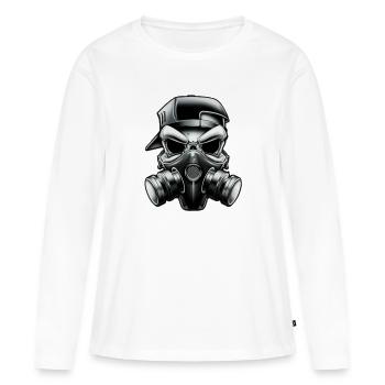 Masques cool Skull !!! - T-shirt manches longues Premium bio Femme - blanc - Devant - Julia (174cm)