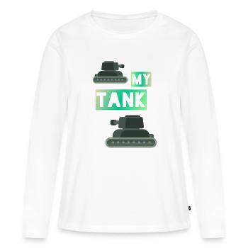 Mon réservoir - T-shirt manches longues Premium bio Femme - blanc - Devant - Julia (174cm)