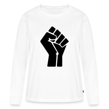 Faust - Frauen Premium Bio Langarmshirt - Weiß - Vorne - Julia (174cm)