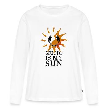 Musique Casque Sun Casque - T-shirt manches longues Premium bio Femme - blanc - Devant - Julia (174cm)