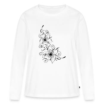 Lily avec des fioritures très délicates. - T-shirt manches longues Premium bio Femme - blanc - Devant - Julia (174cm)