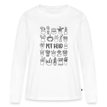 Jardin jardin jardin - T-shirt manches longues Premium bio Femme - blanc - Devant - Julia (174cm)