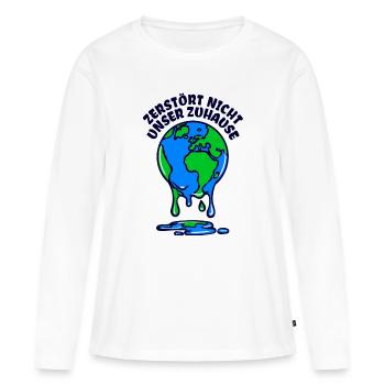 Umwelt Mutter Erde Umweltschutz Statement - Frauen Premium Bio Langarmshirt - Weiß - Vorne - Julia (174cm)