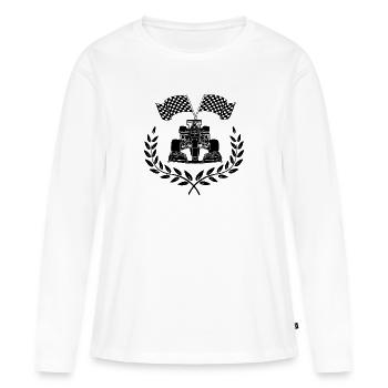 Sportpreis Lorbeerkranz Autorennen Autokranz - Frauen Premium Bio Langarmshirt - Weiß - Vorne - Julia (174cm)