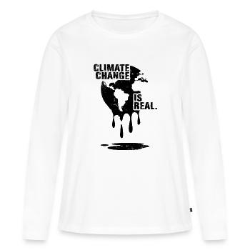 CLIMATE CHANGE IST REAL - Frauen Premium Bio Langarmshirt - Weiß - Vorne - Julia (174cm)