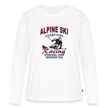 Ski alpin - T-shirt manches longues Premium bio Femme - blanc - Devant - Julia (174cm)