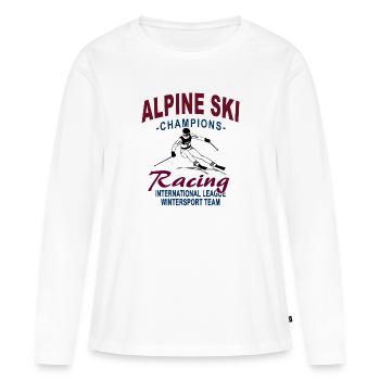 Ski alpin - ski alpin - slalom - skieurs - T-shirt manches longues Premium bio Femme - blanc - Devant - Julia (174cm)
