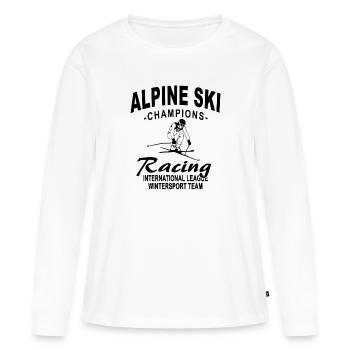 Ski alpin - ski alpin - slalom - skieurs - T-shirt manches longues Premium bio Femme - blanc - Devant - Julia (174cm)