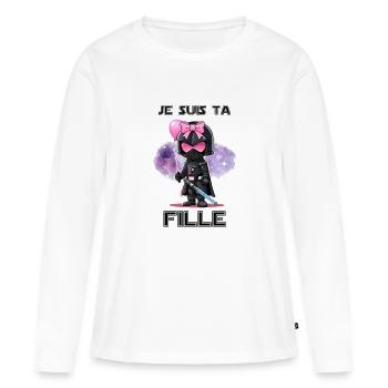 Je suis ta Fille - T-shirt manches longues Premium bio Femme - blanc - Devant - Julia (174cm)