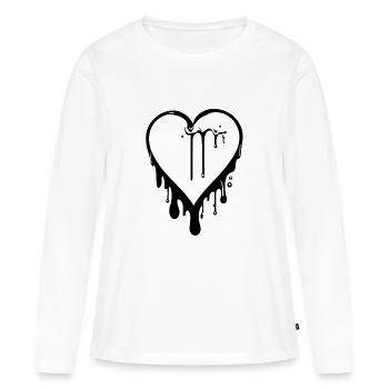 Coeur de graffiti en fusion - T-shirt manches longues Premium bio Femme - blanc - Devant - Julia (174cm)