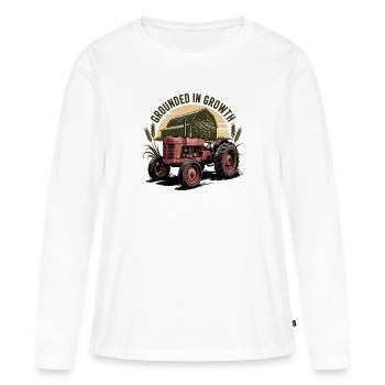 Ancré dans la croissance - T-shirt manches longues Premium bio Femme - blanc - Devant - Julia (174cm)