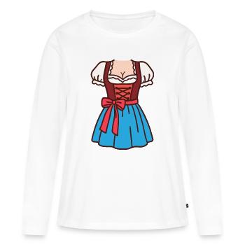 Dirndl Femmes - T-shirt manches longues Premium bio Femme - blanc - Devant - Julia (174cm)