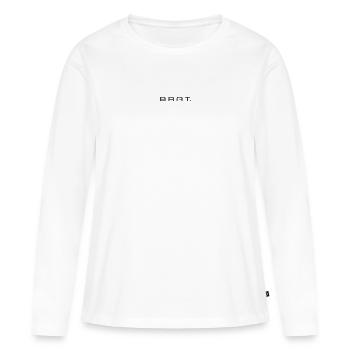 Môme. N.01_B - T-shirt manches longues Premium bio Femme - blanc - Devant - Julia (174cm)