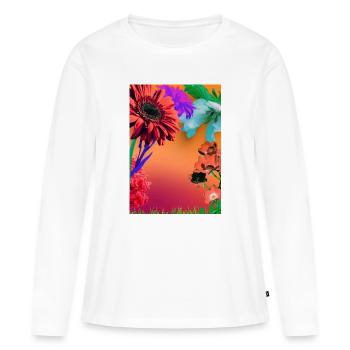 Kühne Blumen-Leinwand - Frauen Premium Bio Langarmshirt - Weiß - Vorne - Julia (174cm)