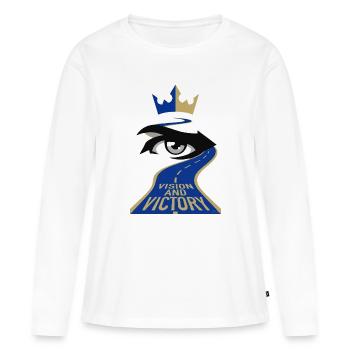 Vision et victoire - T-shirt manches longues Premium bio Femme - blanc - Devant - Julia (174cm)