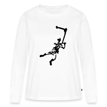 Kick scooter - Frauen Premium Bio Langarmshirt - Weiß - Vorne - Julia (174cm)