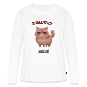 Die Null-Bock-Katze - Frauen Premium Bio Langarmshirt - Weiß - Vorne - Julia (174cm)
