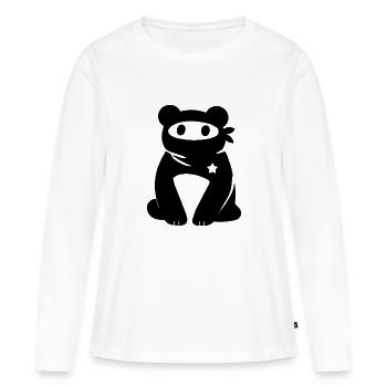 Ours Masqué avec une étoile – Antifascism Antifa - T-shirt manches longues Premium bio Femme - blanc - Devant - Julia (174cm)