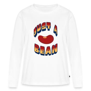 Juste un haricot - T-shirt manches longues Premium bio Femme - blanc - Devant - Julia (174cm)