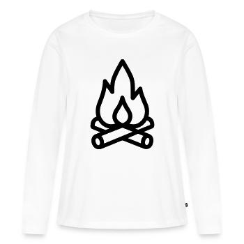 feu de camp - T-shirt manches longues Premium bio Femme - blanc - Devant - Julia (174cm)