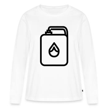 bidon d’essence - T-shirt manches longues Premium bio Femme - blanc - Devant - Julia (174cm)