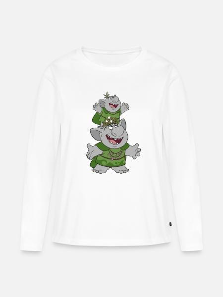Frozen Motiv Mit Trollen - Frauen Premium Bio Langarmshirt - Weiß