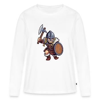Kämpfender Germane - Frauen Premium Bio Langarmshirt - Weiß - Vorne - Julia (174cm)