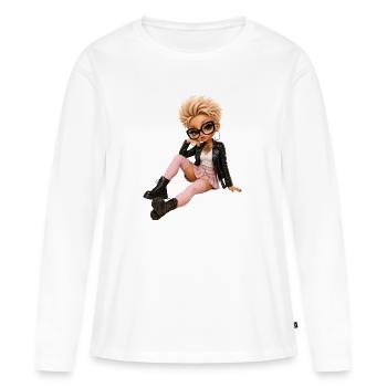 Kawaii-Punk Style Diva - T-shirt manches longues Premium bio Femme - blanc - Devant - Julia (174cm)