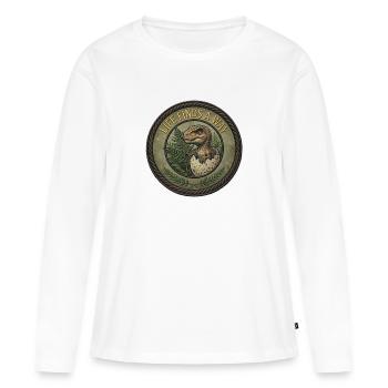 Forêt de la Parcelle de Dino Hatch - T-shirt manches longues Premium bio Femme - blanc - Devant - Julia (174cm)