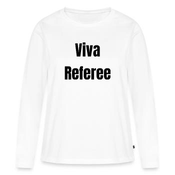 Viva Referee Typographie en gras - T-shirt manches longues Premium bio Femme - blanc - Devant - Julia (174cm)