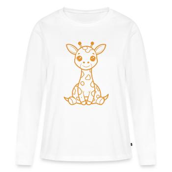 Bébés girafes - T-shirt manches longues Premium bio Femme - blanc - Devant - Julia (174cm)